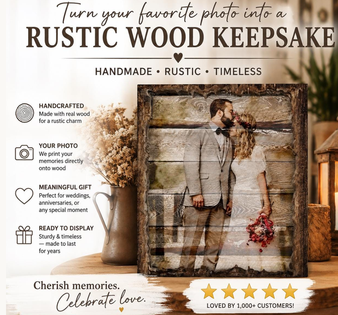 Personalized Wood Photo – Handmade in Canada | Rustic Custom Photo Wall Art