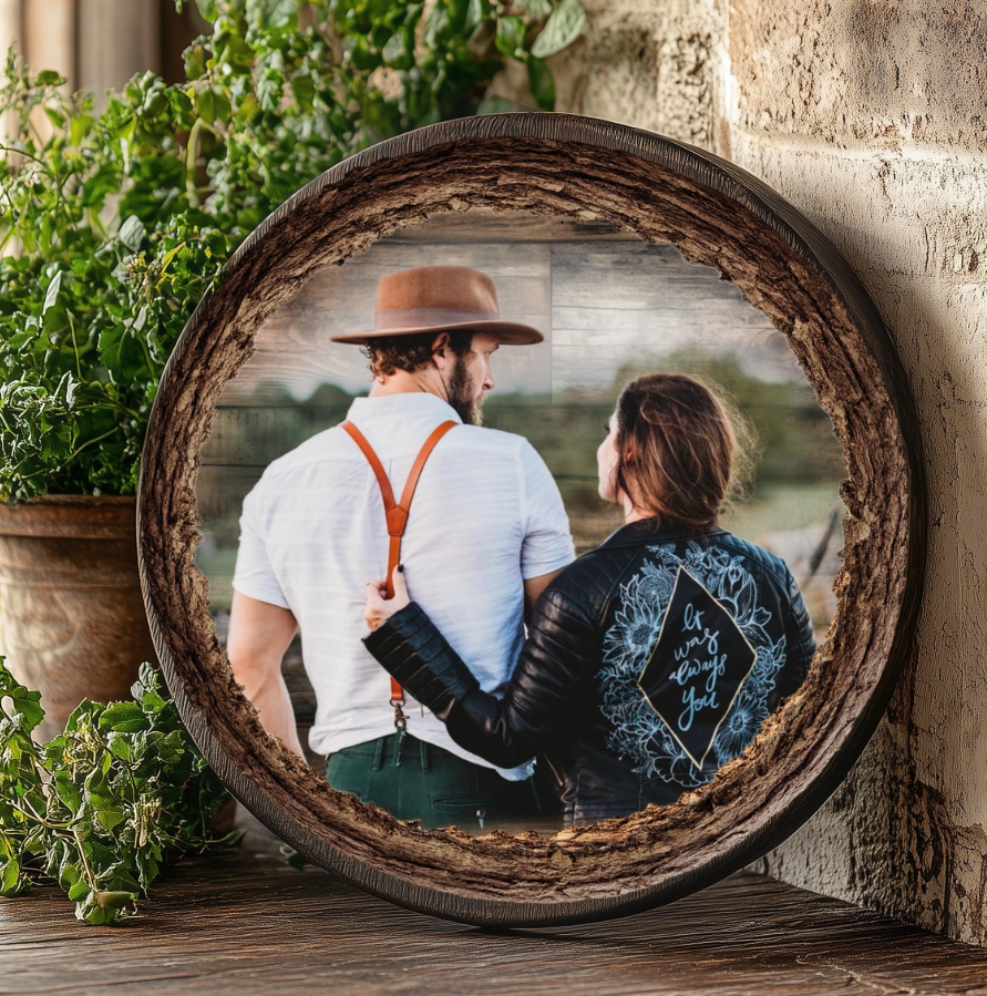 Personalized Wood Photo HOME Sign– Handmade in Canada | Rustic Custom Photo Wall Art