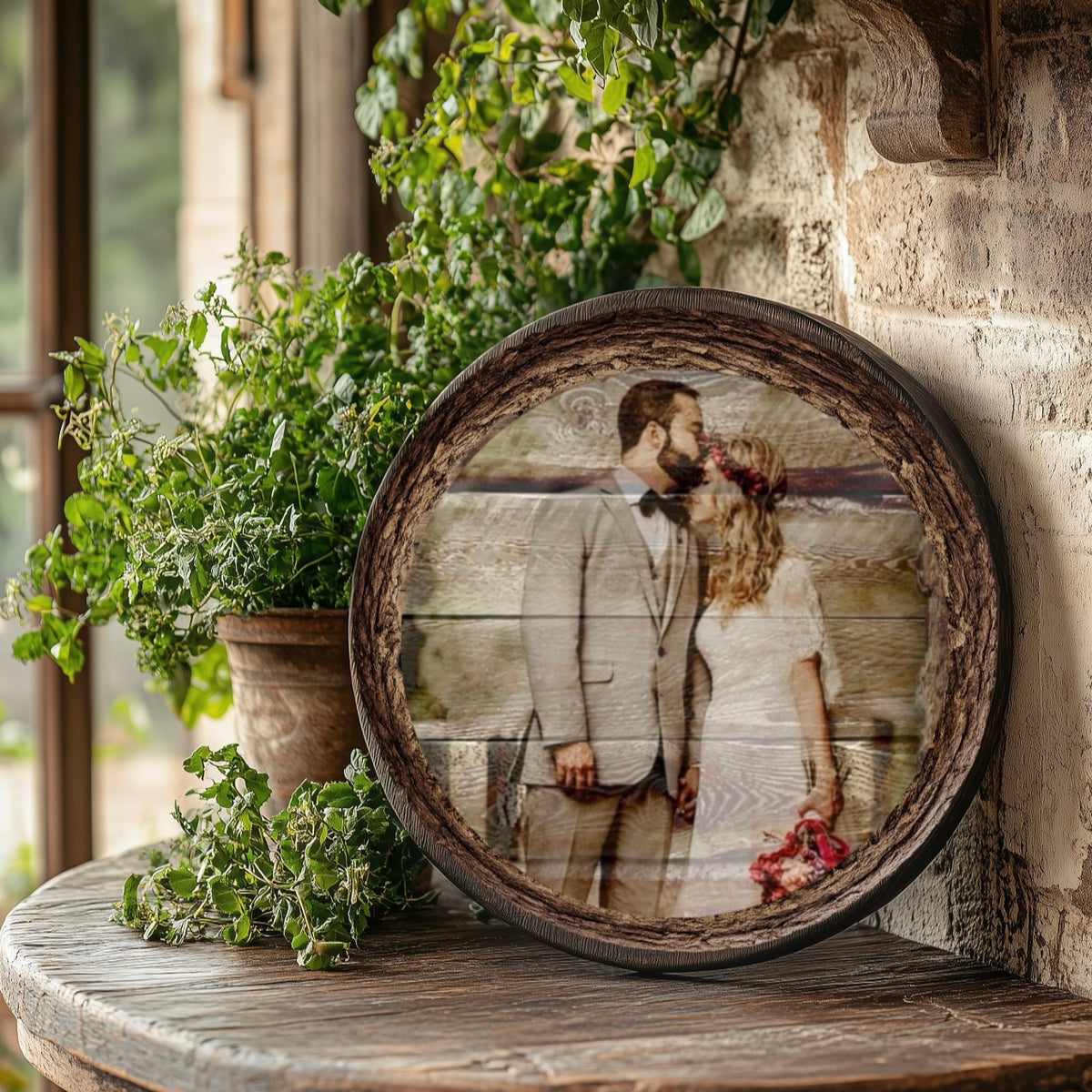 Personalized Wood Photo HOME Sign– Handmade in Canada | Rustic Custom Photo Wall Art